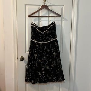 Black and Tan strapless dress with beading